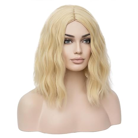 Peluca AISI HAIR para Mujer 36 cm – Ondas Largo Hombro, Color Oro Playa, Fibra Sintética Resistente al Calor, Uso Diario y Fiesta