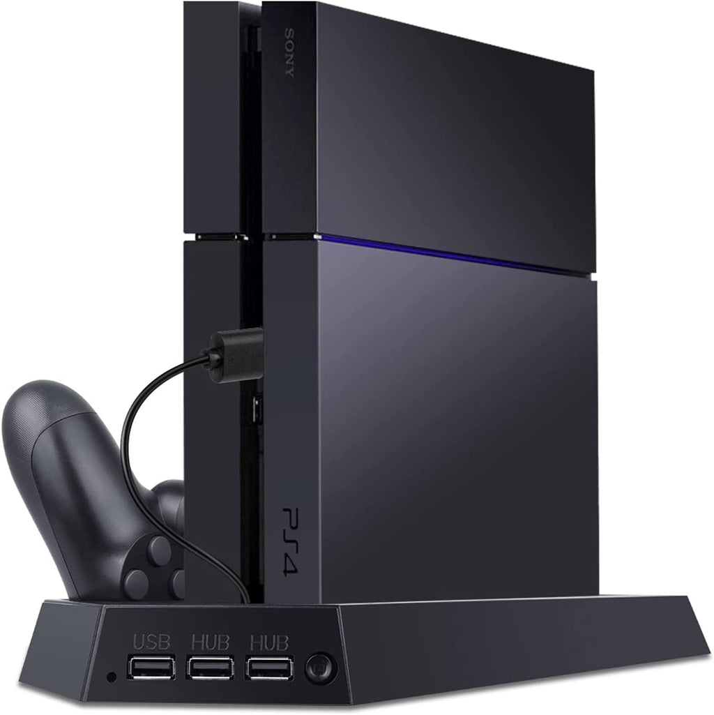 TREE.NB Vertical Stand Charger for PS4 Cooling Fan,Dual Controller Charging Station for Sony PlayStation 4 Game Console for PlayStation 4 Charger(Not for PS4 Slim/Pro)