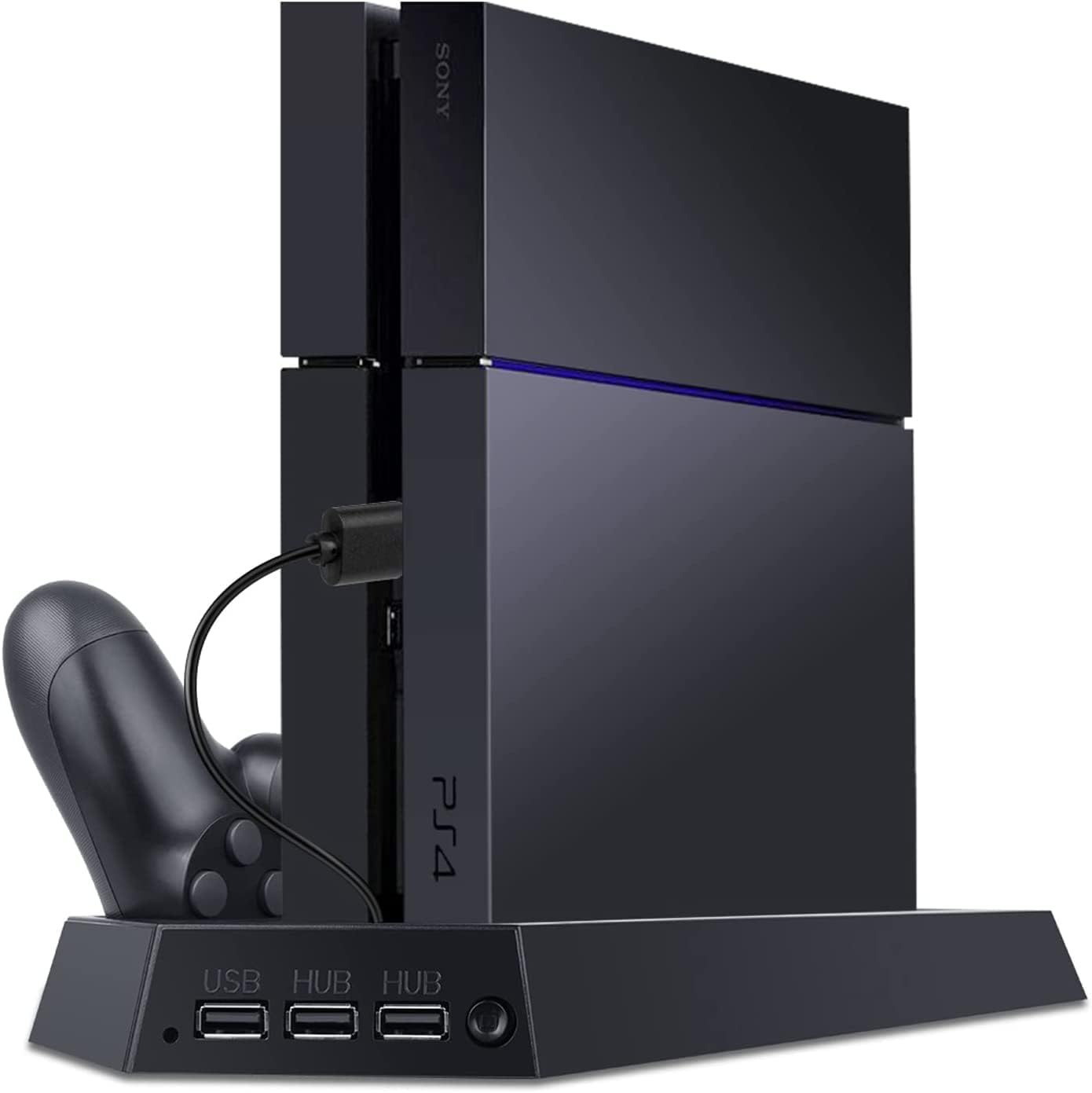 TREE.NB Vertical Stand Charger for PS4 Cooling Fan,Dual Controller Charging Station for Sony PlayStation 4 Game Console for PlayStation 4 Charger(Not for PS4 Slim/Pro)