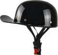 CASO (MATE) NO BRILLANTE. Casco de Motocicleta Yesmotor Estilo Gorra de Béisbol Retro | Unisex Adulto, Aprobado DOT | Negro Mate, Talla L