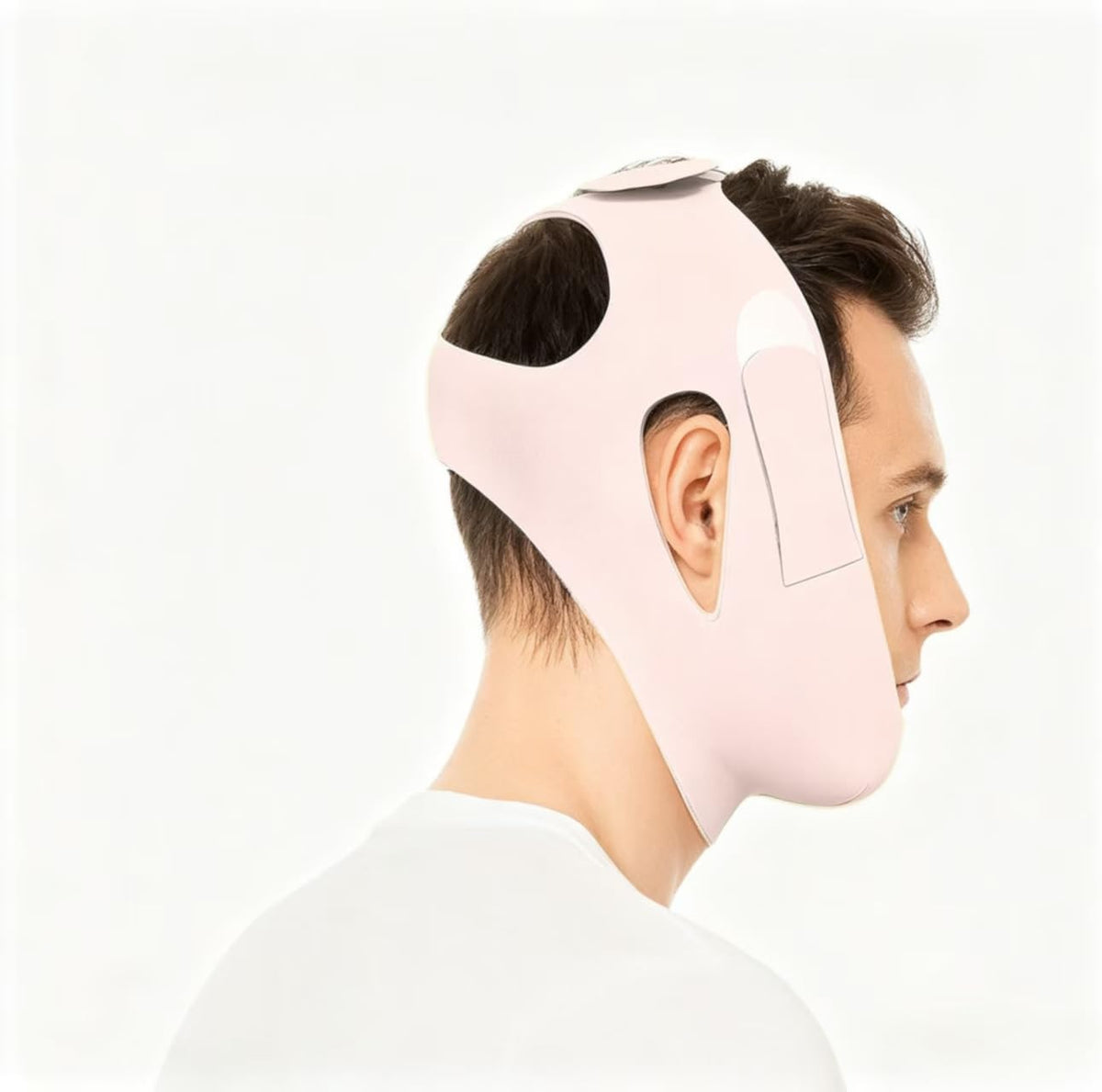 OHELEEP Mentonera antironquidos para usuarios de CPAP, dispositivo antironquidos ajustable, mentonera para dormir cómodamente, solución para dejar de roncar, dispositivos antironquidos transpirables y reutilizables, rosa, talla M