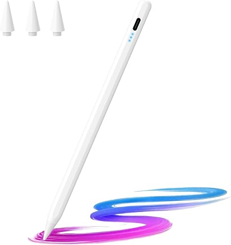 Lápiz óptico para iPad 2018-2025, carga rápida de 10 minutos con sensibilidad de inclinación y rechazo de palma, compatible con Apple iPad 6-11 Gen, iPad Air 3/4/5/M2/M3, iPad mini 5/6, iPad Pro 11"/12.9"/M4