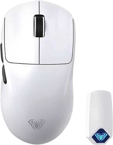 Mouse Gaming Inalámbrico AULA SC800 – 26000 DPI, 37g Ultra Ligero, Sensor PAW3395, 8KHz, Tri-Mode BT5.0/2.4G/USB-C, Color Blanco