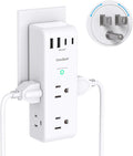 Protector de Sobretensiones 10 en 1 | 6 Tomas AC + 4 USB (2 USB-C) | Enchufe Giratorio 180°