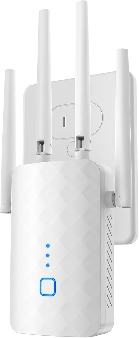Extensor WiFi de 1.2 Gbps, amplificador de señal WiFi para el hogar | Banda dual 5 GHz y 2.4 GHz, cobertura más rápida y amplia que nunca, amplificador de Internet repetidor WiFi con puerto Ethernet, compatible con Alexa/Fire TV