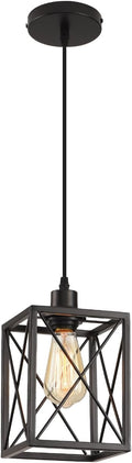 Lámpara colgante negra moderna, lámpara colgante ajustable, luces colgantes para isla de cocina (paquete de 1 lámpara colgante cuadrada)