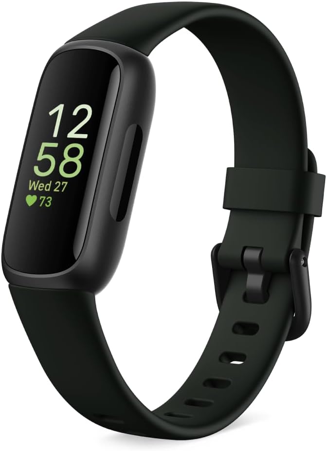 Monitor de salud y actividad física Fitbit Inspire 3 con gestión del estrés, intensidad del entrenamiento, seguimiento del sueño y monitorización continua de la frecuencia cardíaca (24/7) - Incluye suscripción premium de Google - Color Midnight Zen/Negro