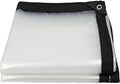 Lona transparente impermeable con ojales (paquete de 2), 2,4 x 3 m, resistente, de plástico multiusos para jardín, invernadero, muebles y gallinero. 
