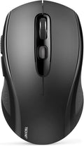 Mouse Bluetooth TECKNET 4000 DPI | Inalámbrico 2 en 1 para Laptop (BT 5.0/3.0 + 2.4Ghz) | Portátil con Receptor USB | Para Mac y PC | Negro Dorado