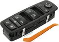 Interruptor principal de elevalunas eléctrico ZAPOSTS. 11 pines metálicos. Compatible con Jeep Grand Cherokee 2011, 2012, 2013 y 2014. Dodge Durango. Interruptores de control del lado del conductor, delantero izquierdo. Luz LED verde.