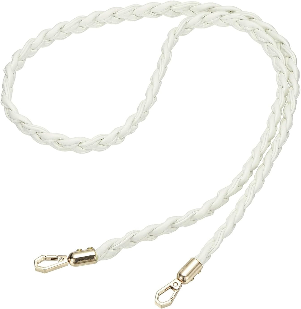 Correa Bolsa uxcell Trenzada 125 cm Cuero PU Entrecruzada Blanca Hebilla Reemplazo Bolso Hombro Fabricación Bolsas