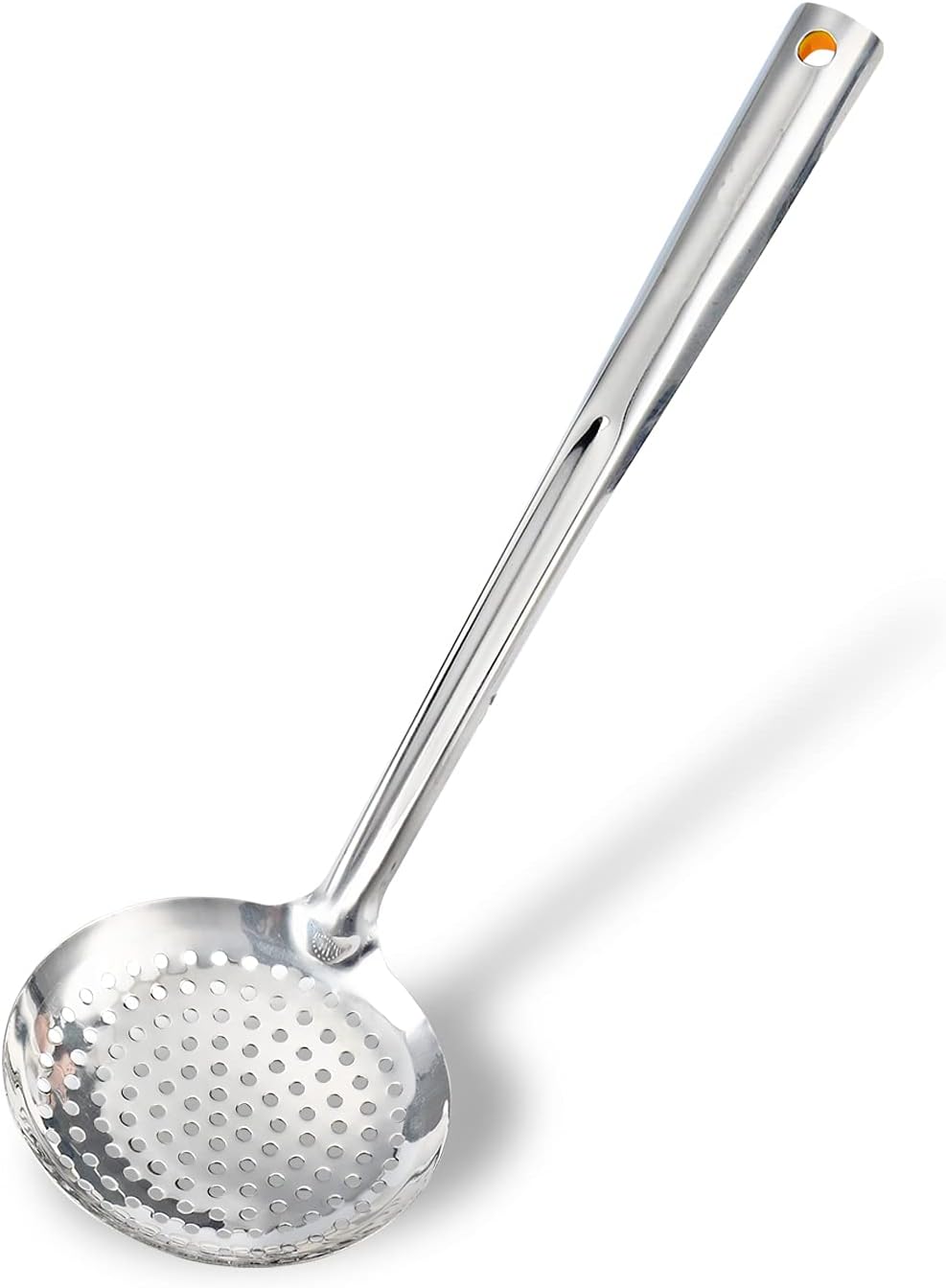 Espumadera/cuchara ranurada/cucharón colador TENTA KITCHEN de acero inoxidable de 16 cm de diámetro con mango de plástico ABS resistente al calor.