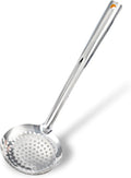 Espumadera/cuchara ranurada/cucharón colador TENTA KITCHEN de acero inoxidable de 16 cm de diámetro con mango de plástico ABS resistente al calor.