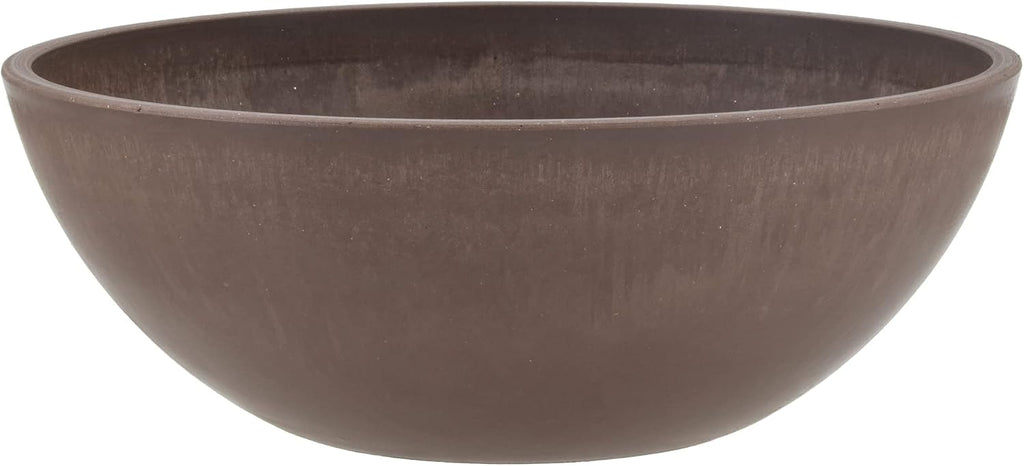 Maceta Baja PSW Pot M30C 30 cm (12") | Plástico Efecto Piedra y Madera | Sin Orificio de Drenaje Perforable | Interior y Exterior | Suculentas Bonsái Hierbas | 1 Unidad