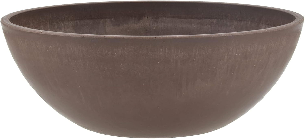 Maceta Baja PSW Pot M30C 30 cm (12") | Plástico Efecto Piedra y Madera | Sin Orificio de Drenaje Perforable | Interior y Exterior | Suculentas Bonsái Hierbas | 1 Unidad
