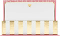 Tarjetas de notas planas Graphique Gold Heart: papelería con un adorable borde rosa suave y un corazón dorado impreso, 50 tarjetas y sobres a juego para notas de agradecimiento e invitaciones, 5.625" x 3.5"