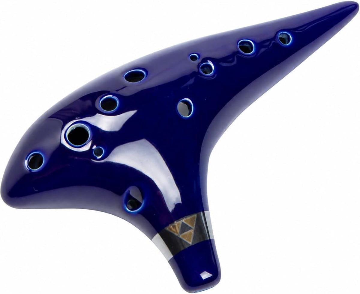 Ocarina de Cerámica 12 Agujeros “Notas del Océano” en Do Alto – Azul Real | Profesional