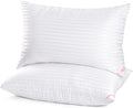 Almohadas de la colección EIUE Hotel para dormir, paquete de 2, tamaño Queen. Almohadas para quienes duermen de lado o boca arriba, rellenas de microfibra supersuave con relleno alternativo de plumón, 20 x 30 pulgadas.