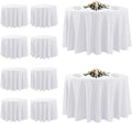 Manteles Redondos Blancos (10 Pack) | 305cm | Resistentes a Manchas y Arrugas | Poliéster Lavable | Para Cocina, Comedor, Bodas y Banquetes