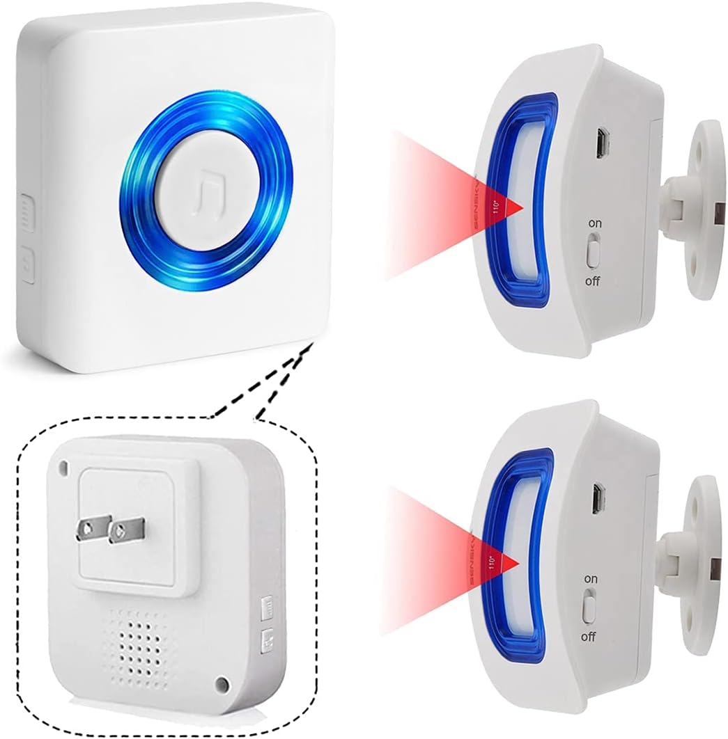 Alarma Inalámbrica Evernary – Sensor de Movimiento y Prevención de Caídas para Adultos Mayores, Pacientes y Niños (2 Detectores + 1 Receptor)