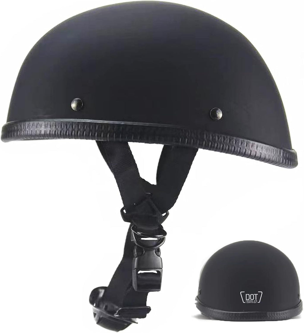 Casco de moto tipo jet, cascos retro abiertos para adultos (negro mate, talla grande).