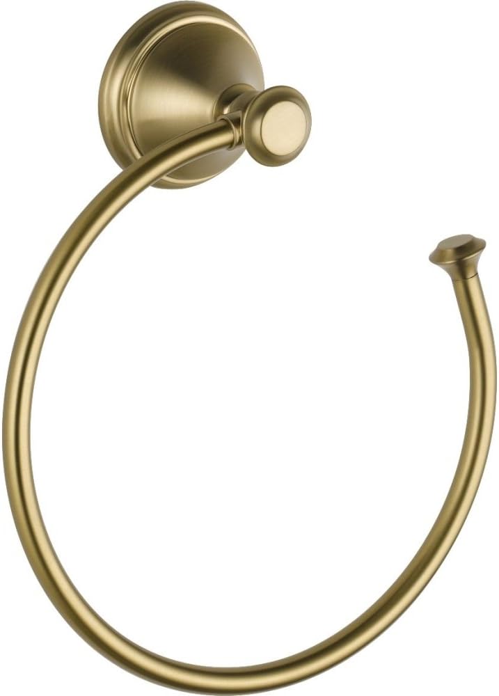 ES CERRADO-Delta Cassidy Toallero de Mano Bronce Champagne 79746-CZ | Anillo Cuadrado para Bano y Cocina