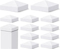 Gorras para Poste de Cerca VIVIDA – Pirámide PVC Blanco, 10x10 cm, Resistentes al Agua, Paquete de 12