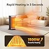 Calentadores de espacio para uso en interiores, calentador eléctrico de 1500 W con termostato, oscilación de 70°, control remoto, 3 modos, temporizador de 12 horas, calentador portátil para dormitorio, oficina, hogar