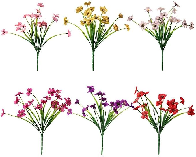 12 manojos de flores artificiales para exteriores