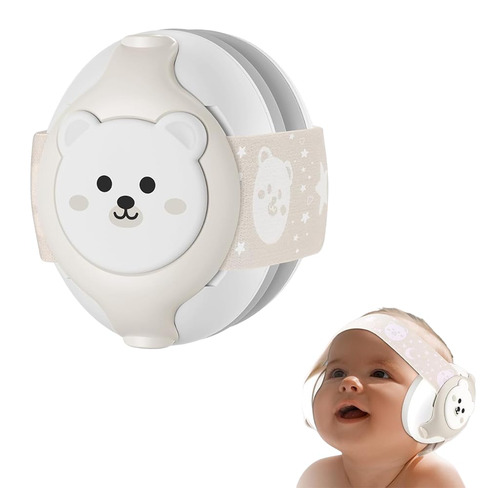 Orejeras para Bebé 25dB NRR Protección Auditiva | 0-36 Meses, Diadema Ajustable, Plegables con Bolsa, para Avión y Conciertos