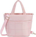 Bolsos cruzados ECOHUB para mujer, bolso pequeño acolchado, mini bolso de hombro, bolso cruzado antirrobo RFID, cartera informal de viaje, color rosa.