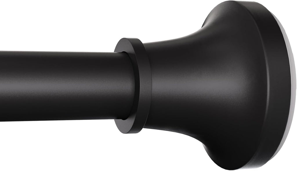 Barra para cortina de ducha ajustable STARLATTA de 31 a 104 pulgadas, barra de tensión negra de acero inoxidable que no se oxida, 1 pulgada, resistente, sin necesidad de taladrar, para baño, cocina y armario.