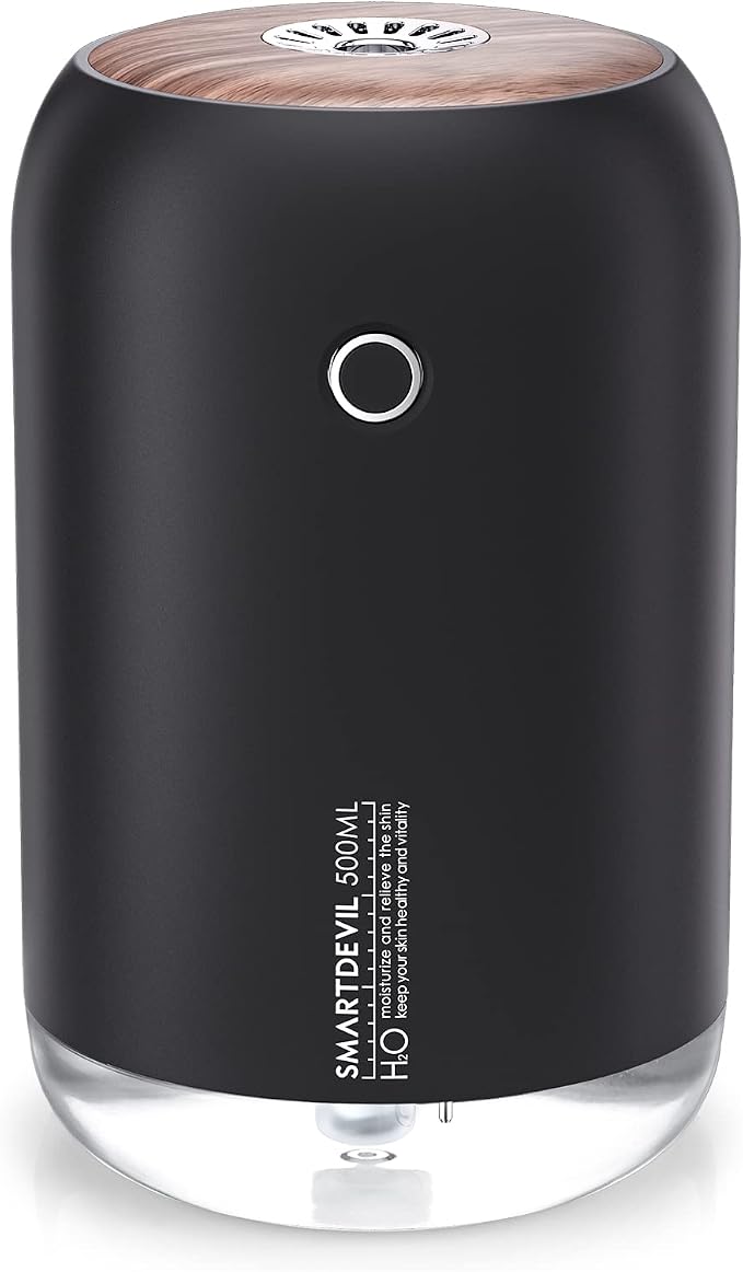 Humidificador Portátil SmartDevil 500ml – USB con Luz Nocturna y 2 Modos de Niebla