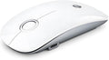 Mouse Inalámbrico RAPIQUE Recargable — Bluetooth y Receptor USB, Clics Silenciosos, Cambio entre 3 Dispositivos, Color Blanco