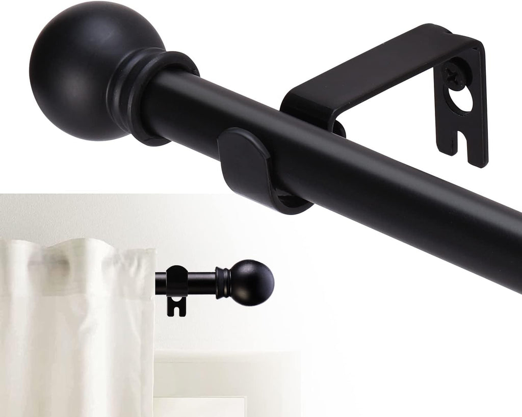 Barras para Cortinas GXOACKJ 32 a 48 Pulgadas – Metal Resistente 5/8", Negro Mate con Empalme y Soportes Incluidos, Decorativas para Ventanas