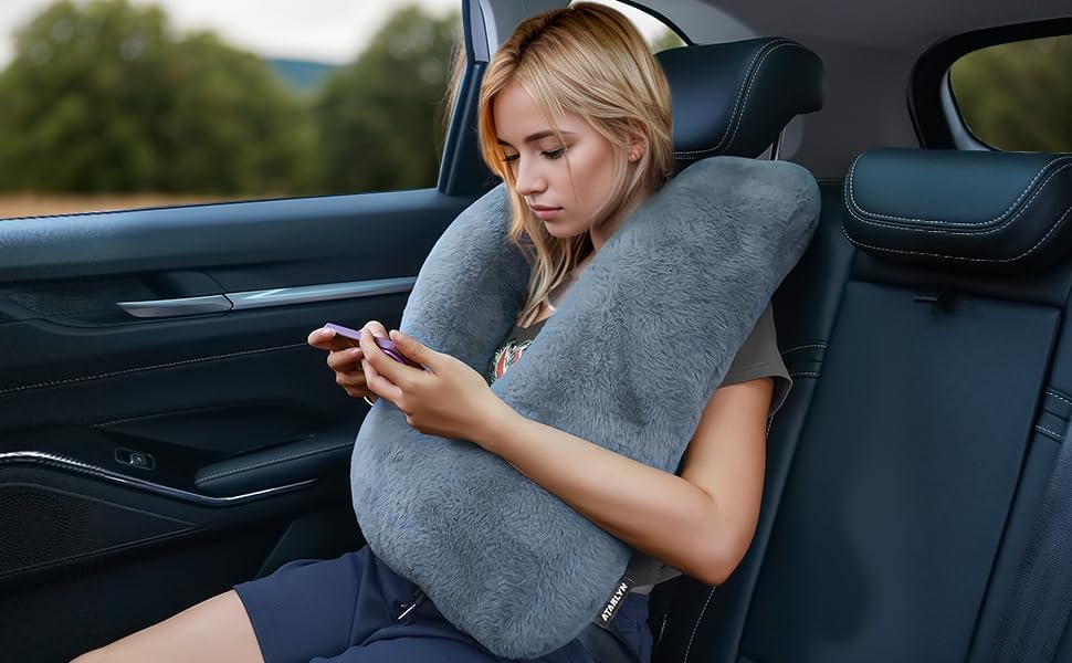 Atablyn - Almohada de cuello para niños, almohada de viaje para dormir en avión - Evita el dolor de cuello y hombro, soporte para la cabeza y el cuello, para automóvil, avión, tren, oficina, hogar