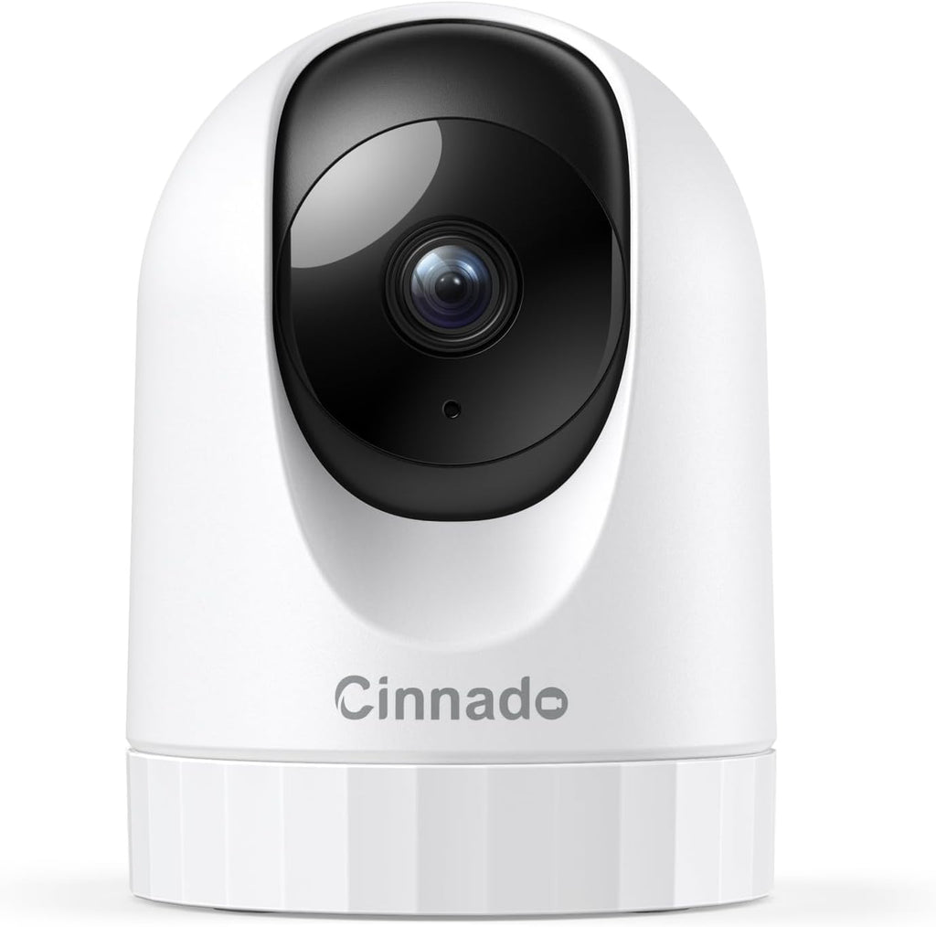 Cámara de Seguridad Interior Cinnado 2K con WiFi 360° y App – Monitor para Mascotas, Bebés y Adultos Mayores | Audio Bidireccional, Visión Nocturna, Compatible con Alexa y Google