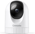 Cámara de Seguridad Interior Cinnado 2K con WiFi 360° y App – Monitor para Mascotas, Bebés y Adultos Mayores | Audio Bidireccional, Visión Nocturna, Compatible con Alexa y Google