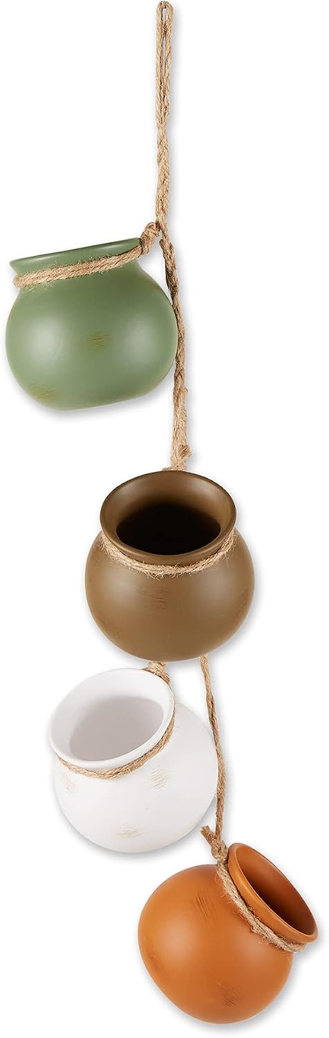 Colección Macetas Terracota Zingz & Thingz 4 Mini Macetas Colgantes 9.5x9.5x58 cm Tierra Neutral
