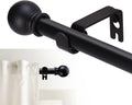 Barras para Cortinas GXOACKJ 66 a 120 Pulgadas | Metal 5/8" Negro Mate con Empalme | Soportes Incluidos | Extensibles | 1 Juego