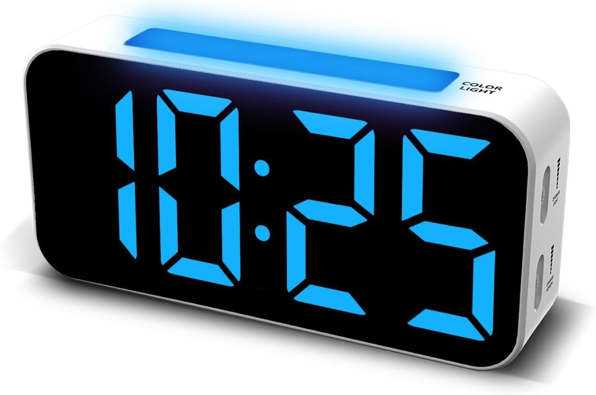 Despertadores Topski de alta potencia para dormitorios, ideales para personas con sueño profundo. Reloj digital con luz nocturna, pantalla grande, doble alarma, función de repetición y regulador de intensidad. Despertador de mesita de noche para niños
