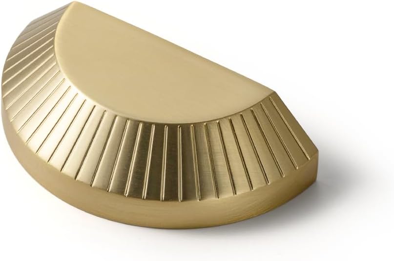 Goo-Ki Paquete de 6 tiradores de media luna para cajones de cocina, color bronce champán, de 6,35 cm (2 1/2 pulgadas) - Elegantes y lujosos tiradores para cajones de cocina