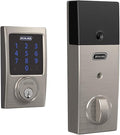 Schlage Connect BE469ZP CEN 619 - Cerradura de seguridad inteligente con alarma incorporada, moldura Century en níquel satinado