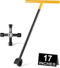 Vorrogg Llave para Medidor de Agua 3ra Gen 17 Pulgadas | Llave de Utilidad de 4 Vias | Mango en T de Acero Reforzado y Cabeza en U para Valvulas Subterraneas