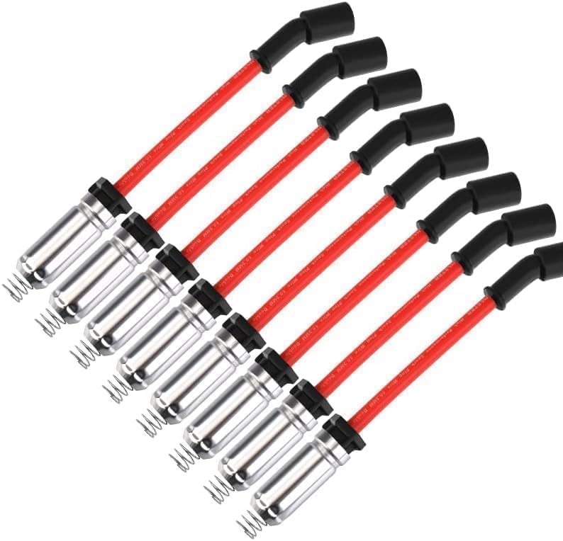 Cables de bujía de competición de 10,2 mm para CT5 CTS Escalade Camaro Corvette Express Silverado Suburban Tahoe Savana Sierra Yukon 5.3L 6.2L 6.6L V8 2014-2022 Rojo