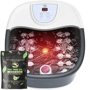 Spa de Pies ECARBME con Calor — 22 Rodillos de Masaje, Jets, Burbujas, Vibración y Control de Temperatura, Negro