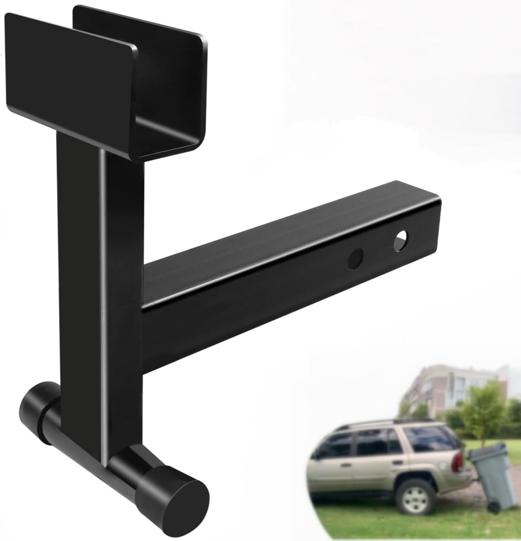 USADO-Enganche para Bote de Basura 2 Pulgadas | Accesorio de Remolque para Cesto de Basura | Gancho Receptor para Cortacésped y Tractores de Jardín | Negro