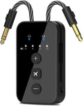 Transmisor Bluetooth 5.4 iDIGMALL para avión para 2 AirPods o auriculares, adaptador de audio inalámbrico aptX adaptativo y de baja latencia, transmisor Bluetooth con conector AUX de 3,5 mm para TV, vuelos, viajes, gimnasio, 24 horas