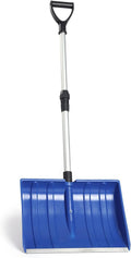 Meititi 47 Inch Portable Lightweight Snow Shovel with Ergonomic D-Grip,Non-Slip Sponge and Durable Aluminum Blade for Snow Removal,Long Large Capacity Shovel for Driveway,Outdoors,car Camping(Blue)