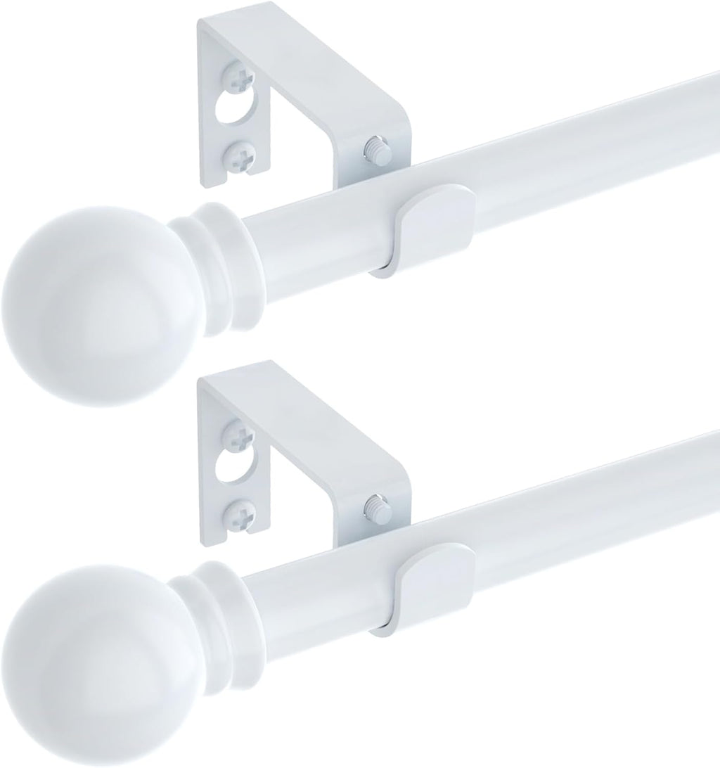 Set 2 Barras para Cortina Blancas Ajustables 66 a 120 Pulgadas – Metal Resistente 5/8" con Soportes Incluidos | GXOACKJ